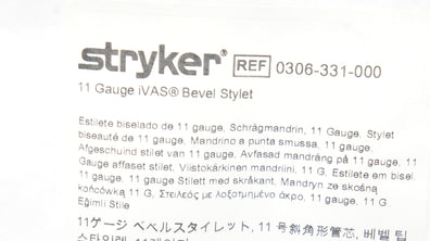 Stryker 0306-331-000 11 Gauge iVas Bevel Stylet (x)